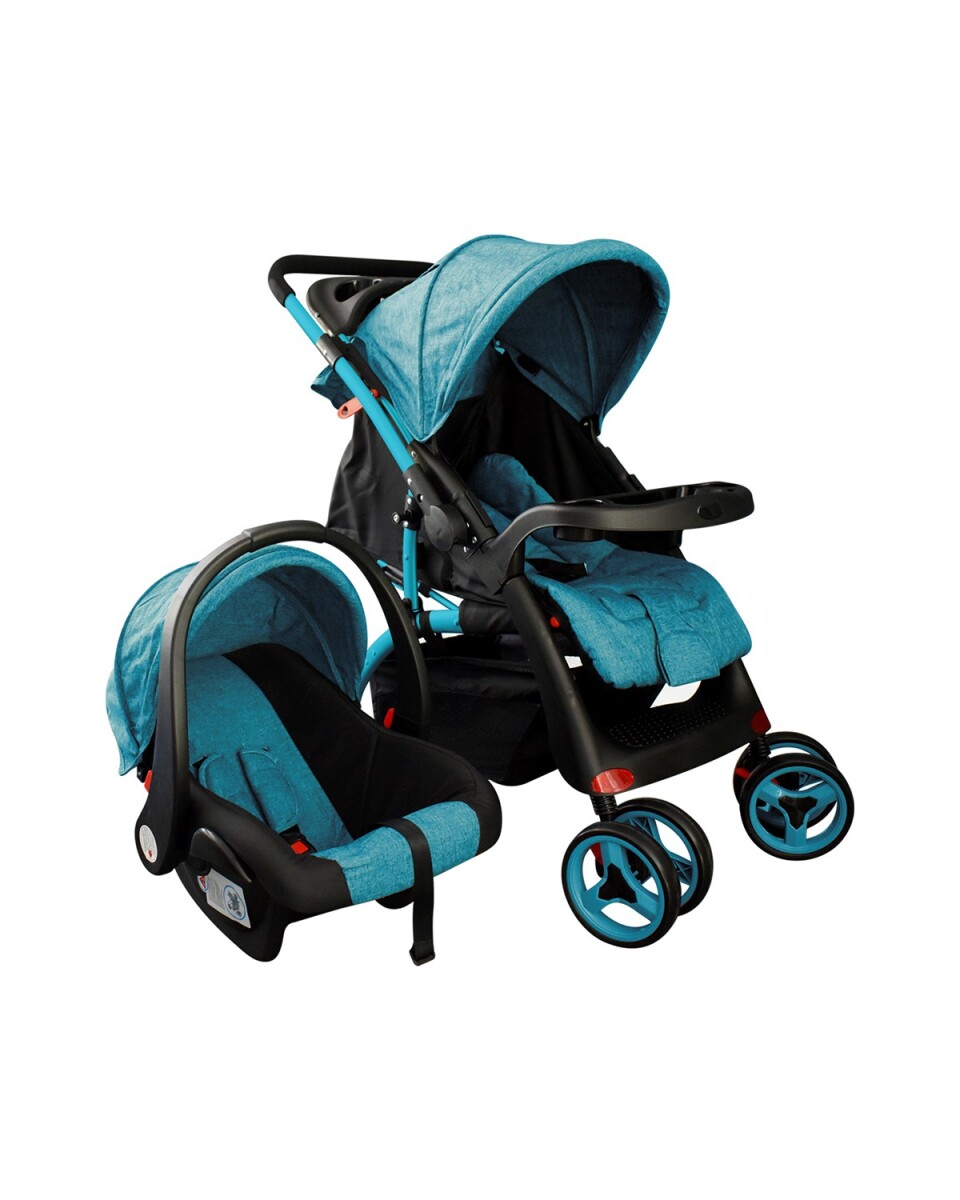 Coche de bebé Premium Lumax con asiento para auto - Azul 