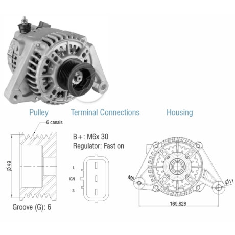 ALTERNADOR LIFAN X60 1.8 12V 90A ZM ALTERNADOR LIFAN X60 1.8 12V 90A ZM