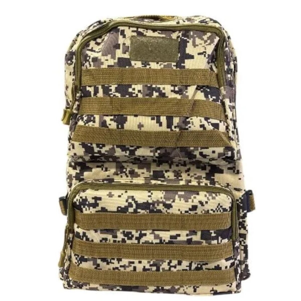 Mochila Táctica Camping 35L Bencor Militar Lona Reforzada - Pixelado Beige 