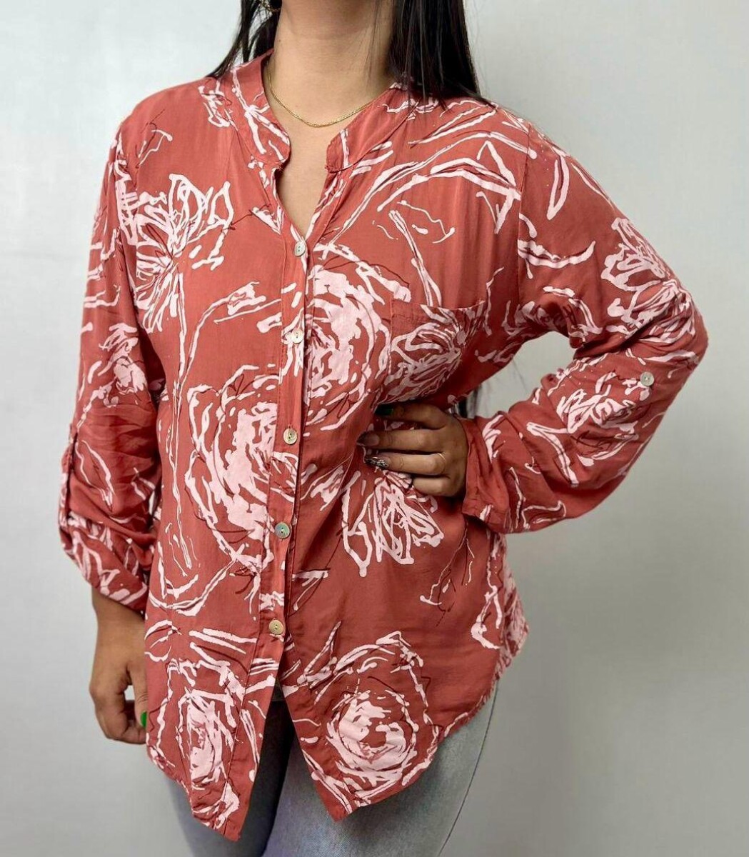 CAMISA KETZIA FLOR AL TONO - OXIDO 