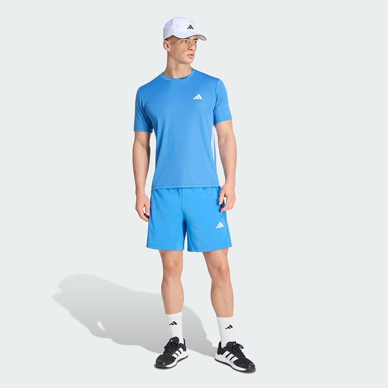 Remera Adidas Workout Essentials Base 3 Rayas Azul