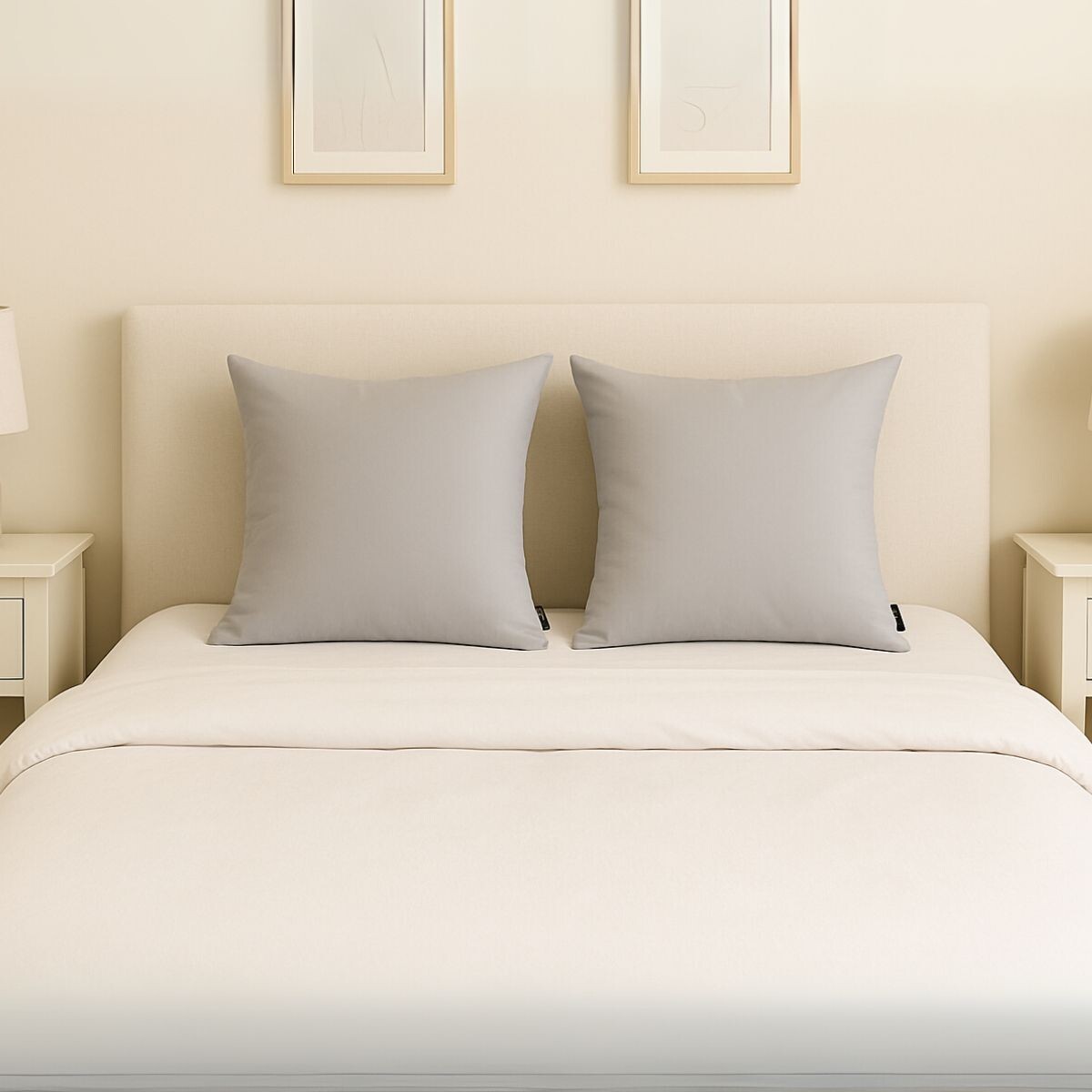 Set x2 funda de almohadones lisa 43 x 43 cm - GRIS 