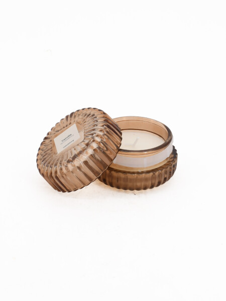 VELA EN FRASCO CON TAPA ROSADO