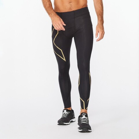 Light Speed Compression <br /> Tights - Hombre Black/gold Reflective