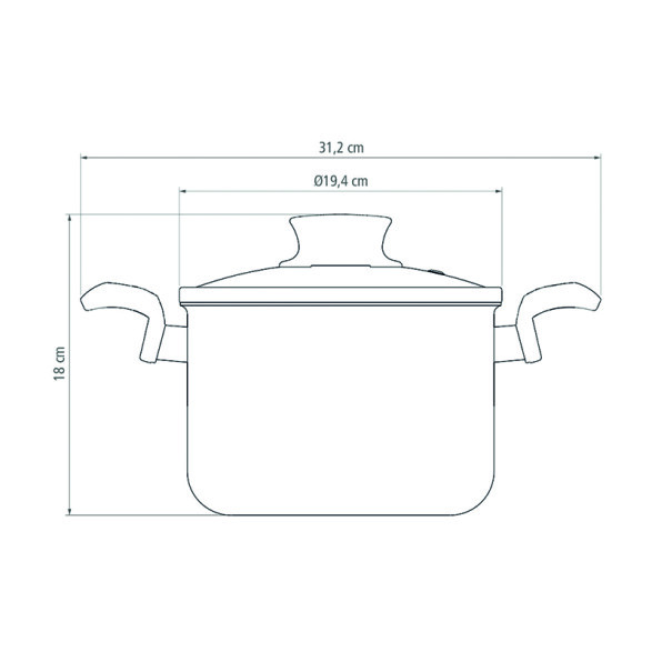 Olla alta modelo "PARIS", Ø18cm -TRAMONTINA TR6002