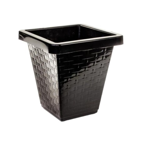 MACETA CUADRADA RATTAN NEGRO N30 14LTS 00870 NEGRO