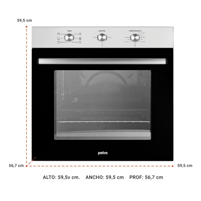 Horno Empotrar Convección Eléctrico Petra Inox 76l Ltc Horno Empotrar Convección Eléctrico Petra Inox 76l Ltc