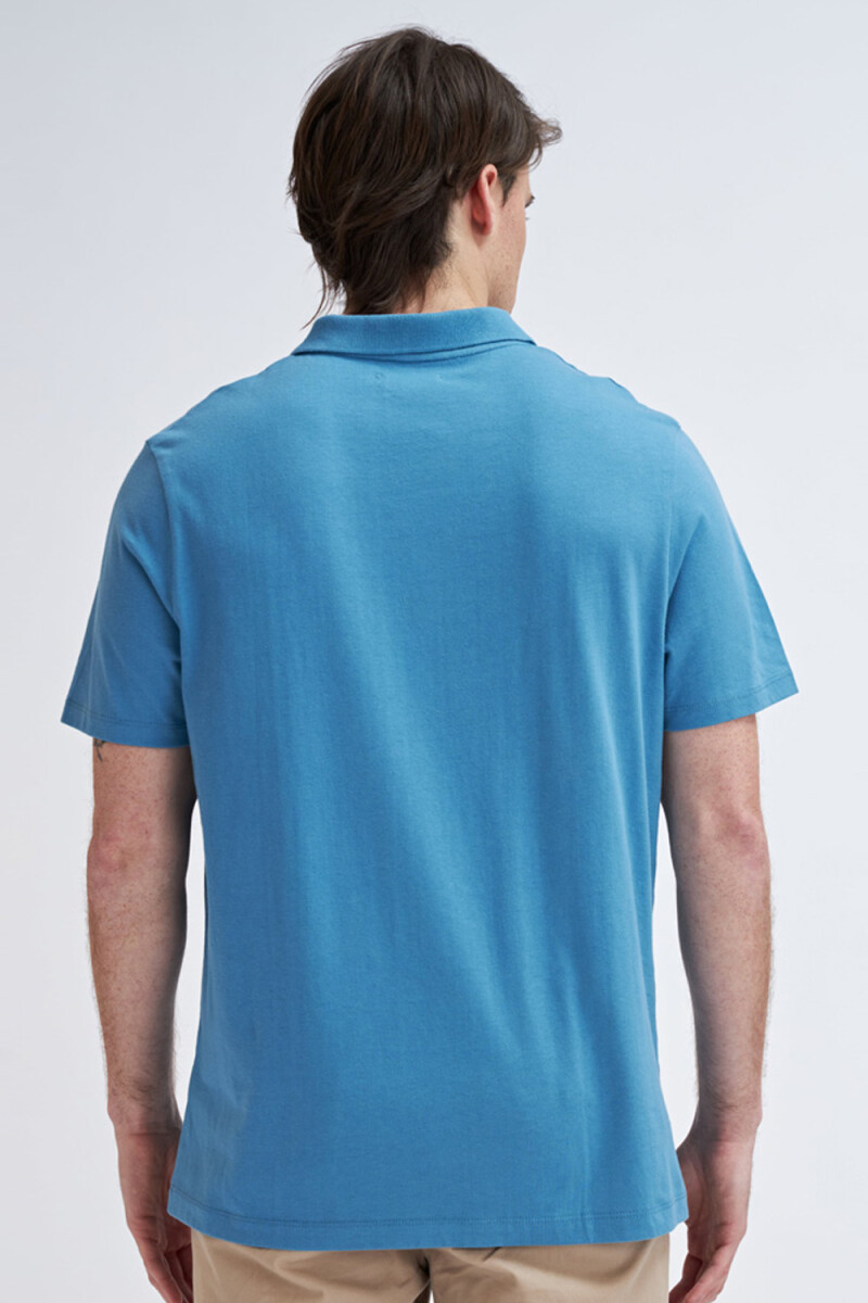 Camiseta manga corta polo Azul Piedra