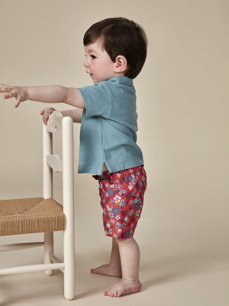 Traje De Baño Estampado Liberty Fresa Brillante