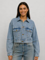 Campera Velor Azul Grisaceo