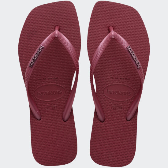 Ojotas Havaianas Slim Square Logo Metallic Rojo