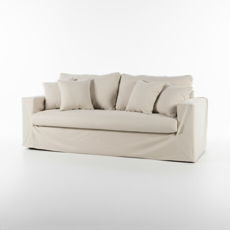 Sofá Moscow con Funda - Tela Rústica - 3 cuerpos TD5260-1635 (Beige)