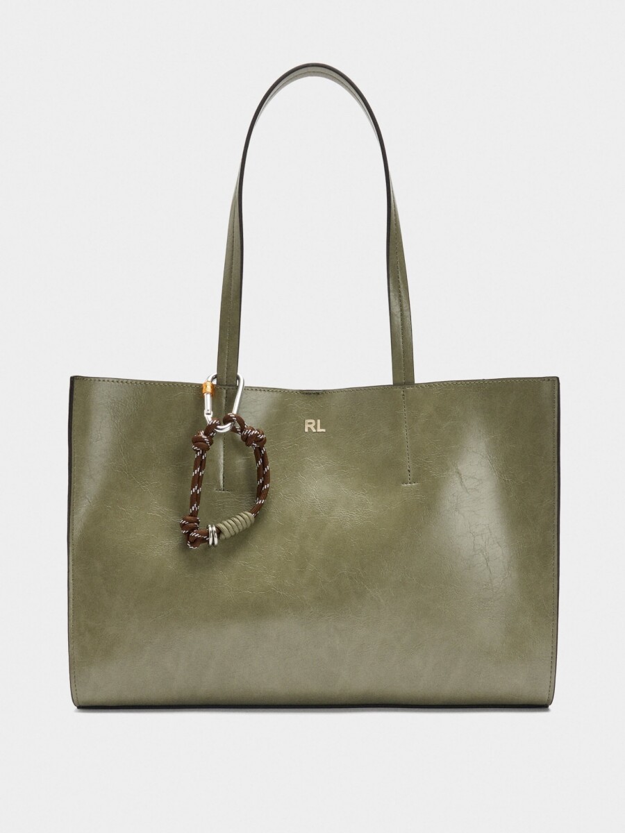 Bolso Shopper Con Colgante verde