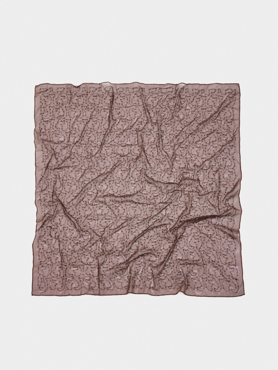 Pañuelo Multifuncional Con Abalorios marron