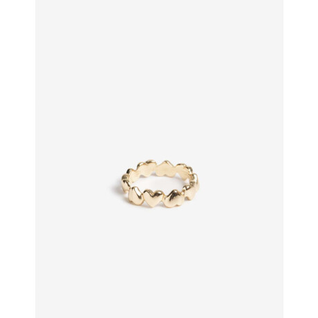 Anillo Metal Corazones De La Línea Stay Golden. Dorado