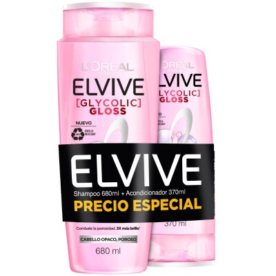 Shampoo Elvive Glyco Gloss 680 Ml + Acondicionador 370 Ml. Shampoo Elvive Glyco Gloss 680 Ml + Acondicionador 370 Ml.
