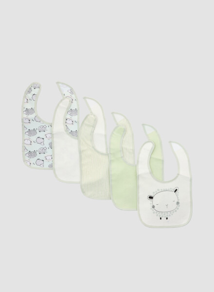 Set 5 baberos para bebe Verde claro