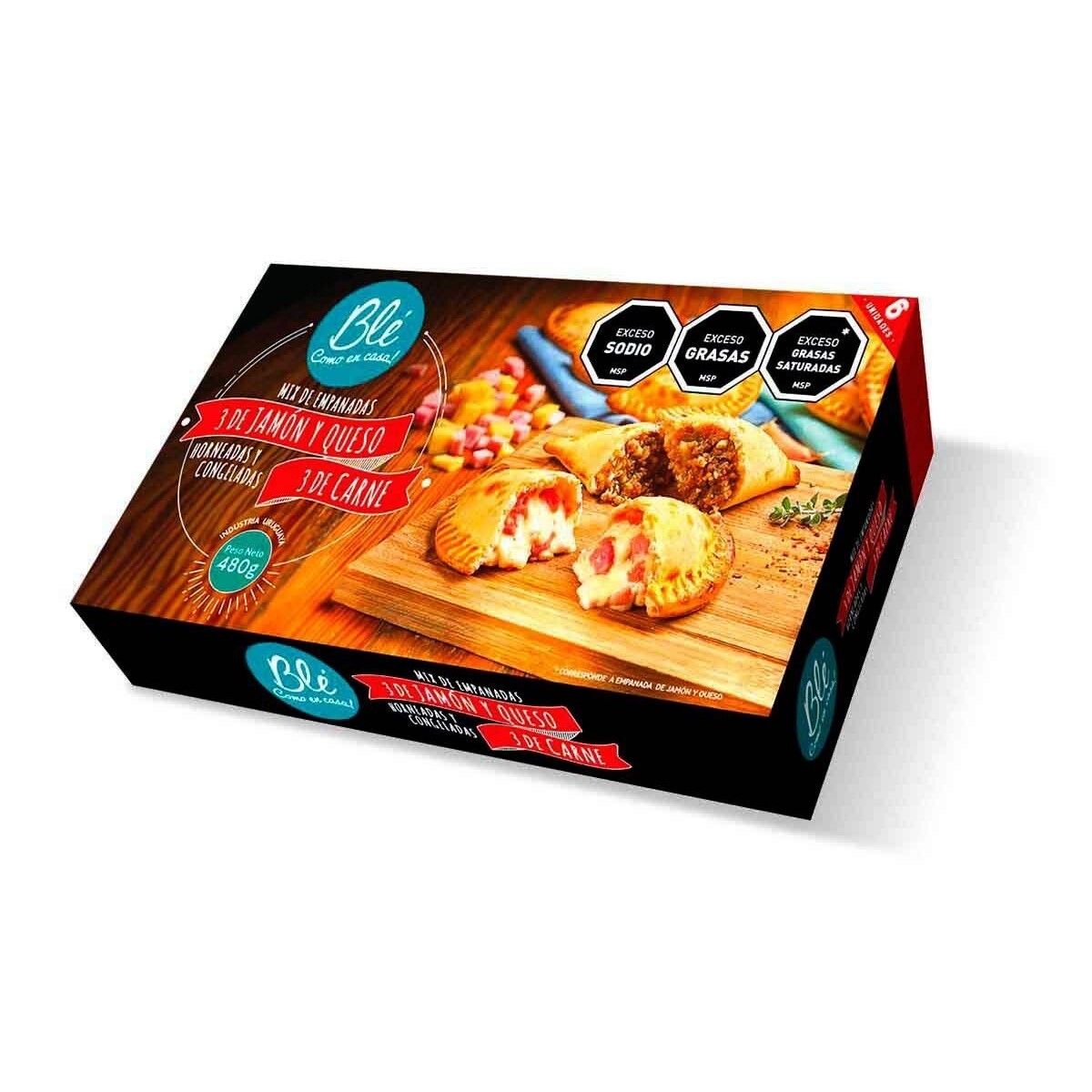 EMPANADA HORNEADA RETAIL MIX JQ 3 UNIDADES Y CARNE 3 UNIDADES 