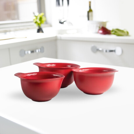 Bowls Antideslizantes Set 3 Piezas Rojo KitchenAid Bowls Antideslizantes Set 3 Piezas Rojo KitchenAid