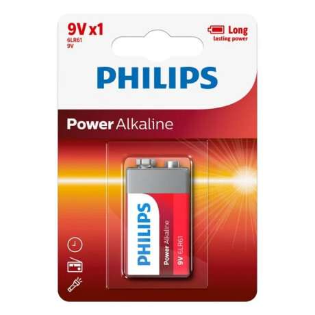 Pilas | Bateria 9v Alcalina PHILIPS - 6LR61P1B/97 Pilas | Bateria 9v Alcalina Philips - 6lr61p1b/97