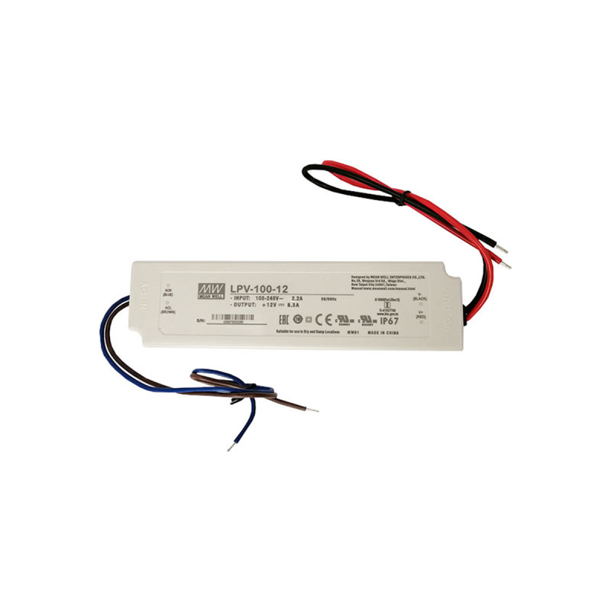 Fuente conmutada IP67 para salida 12V 100W - ZU0660 