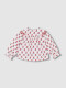 Camisa Estampada Con Bordado En Hombro Blanco Roto