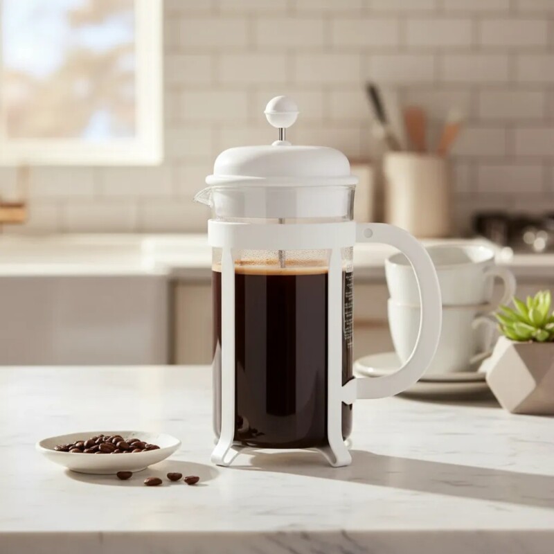 Cafetera Prensa Francesa Bodum Portátil de 1 Lt Blanco