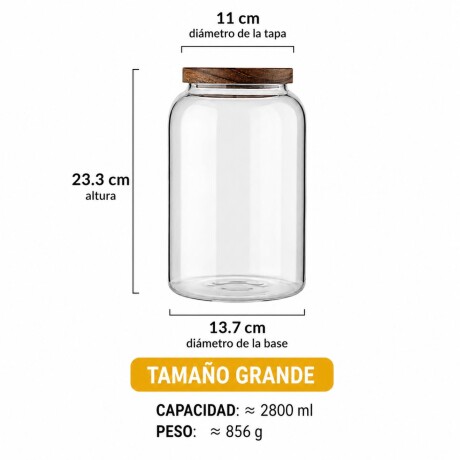 Recipiente Hermético Vidrio C/Tapa Acacia 2.8L Recipiente Hermético Vidrio C/Tapa Acacia 2.8L