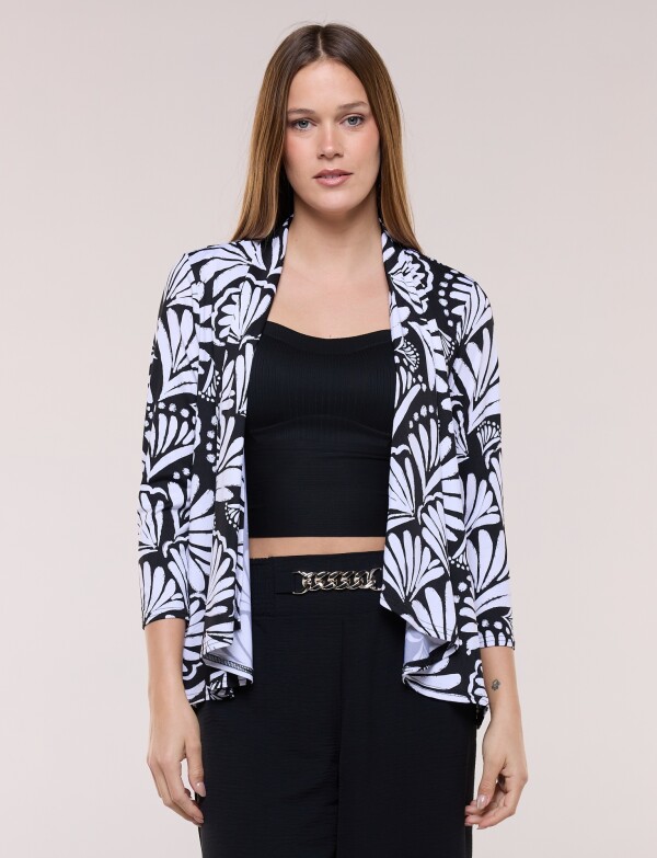 Cardigan Print BLANCO/NEGRO