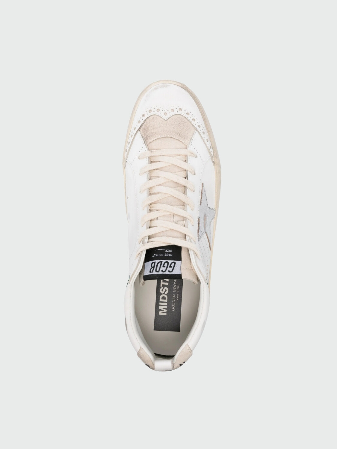 Golden Goose-Botines de cuero, Mid Star Blanco