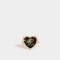 Anillos Medianos y Grandes Flores atrapadas Anillo Corazón Estampado - Dorado