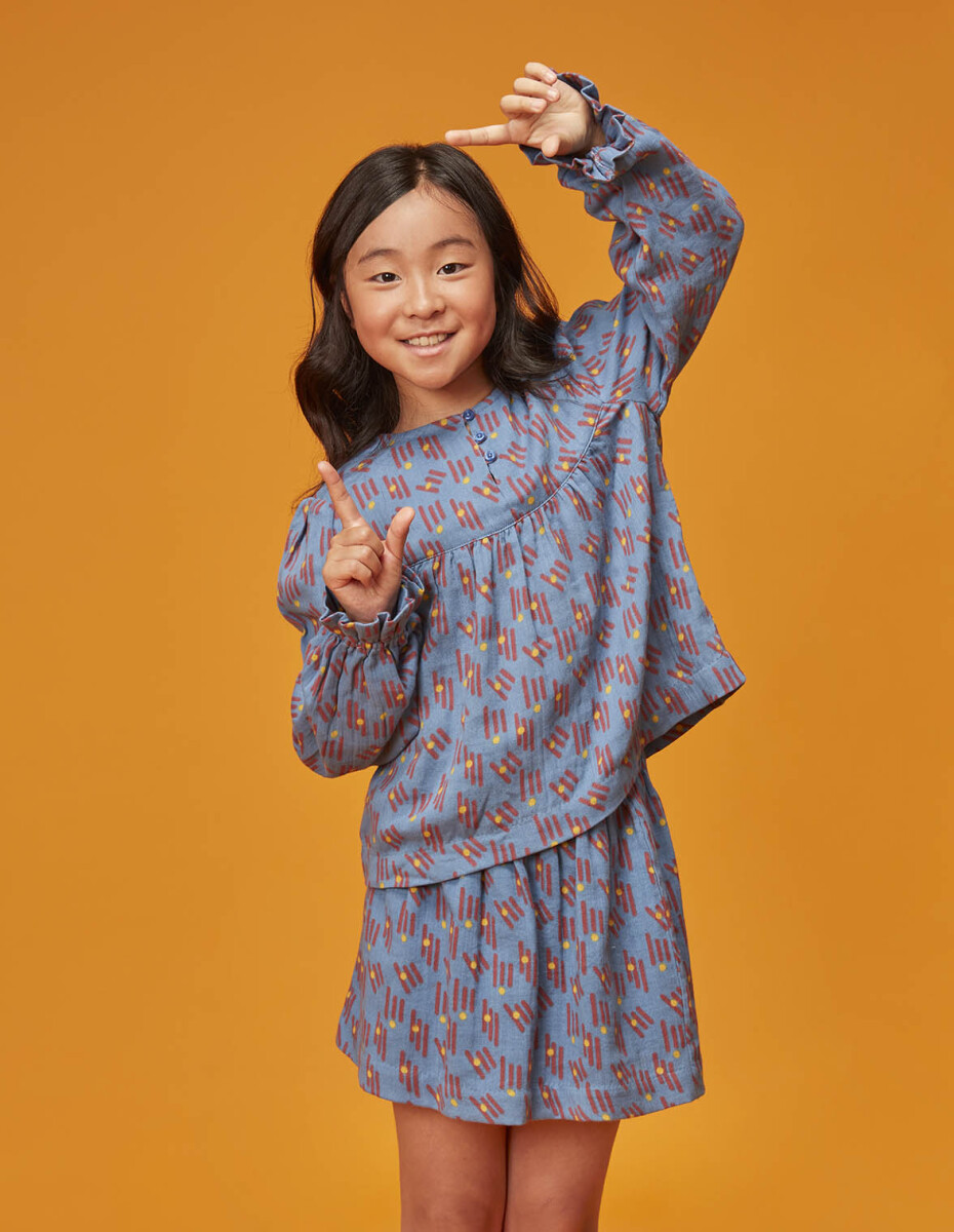 Blusa Estampado Geometrico - Azulado 