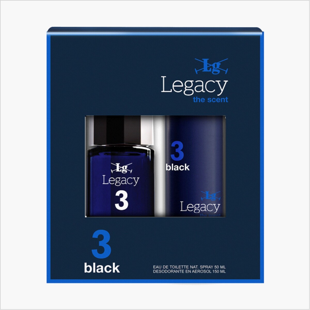 Perfume Legacy Cofre 3 Black Natural Edt 50 ml 