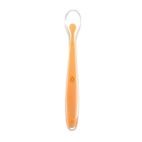 Cuchara en Silicona Cubierto para Comida de Bebés y Niños Naranja