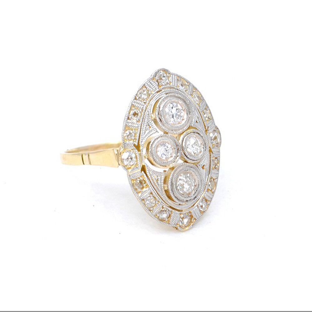 Anillo En Oro 18K, Brillantes Y Diamantes Anillo En Oro 18K, Brillantes Y Diamantes