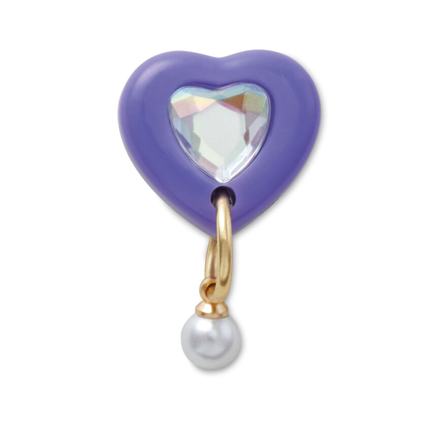 Jibbitz Purple Heart With Pearl Multicolor