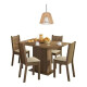 Juego De Comedor 4 Sillas Mesa Living Comedor Tapizado Lexi Marrón