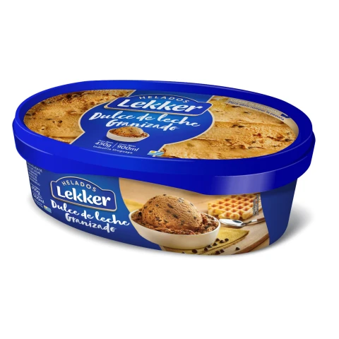Helado Dulce de Leche Granizado 900ml Lekker Helado Dulce de Leche Granizado 900ml Lekker