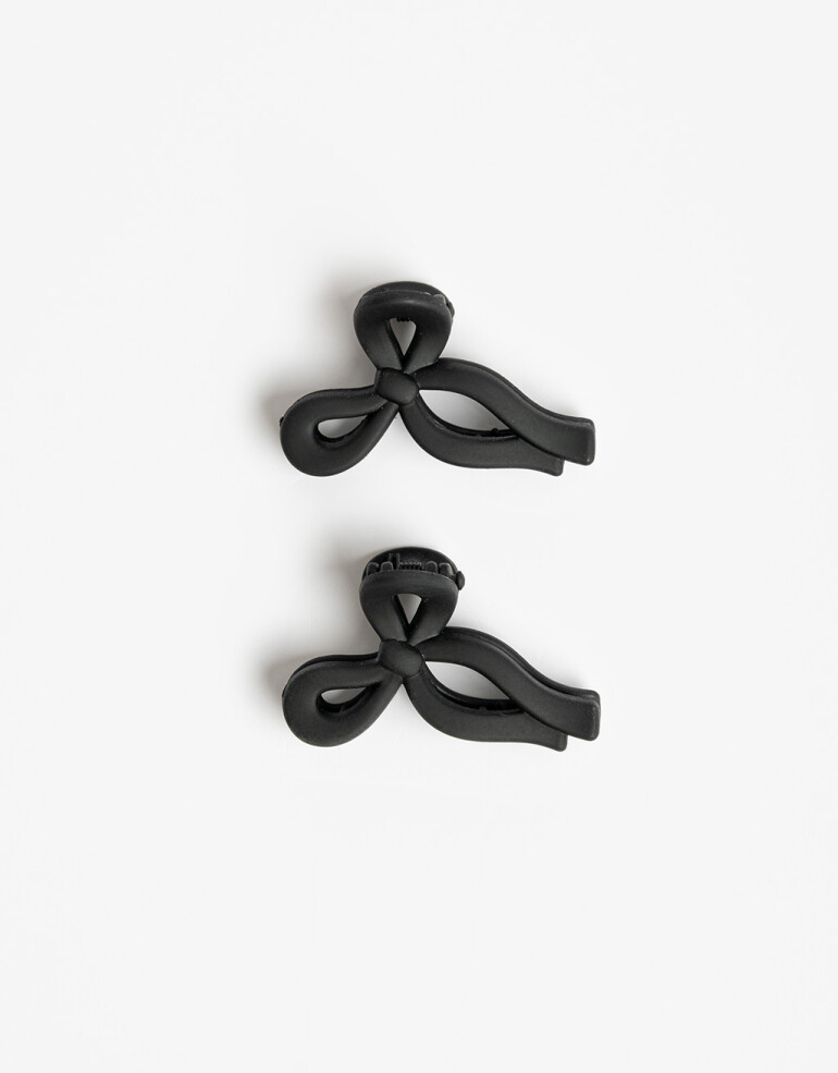 Broches Sets Acrilico Set De Mini Broches De Moño - Negro