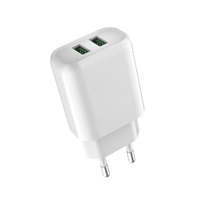 Cargador de pared Generico Doble USB 2.4A 18W Blanco Cargador de pared Generico Doble USB 2.4A 18W Blanco