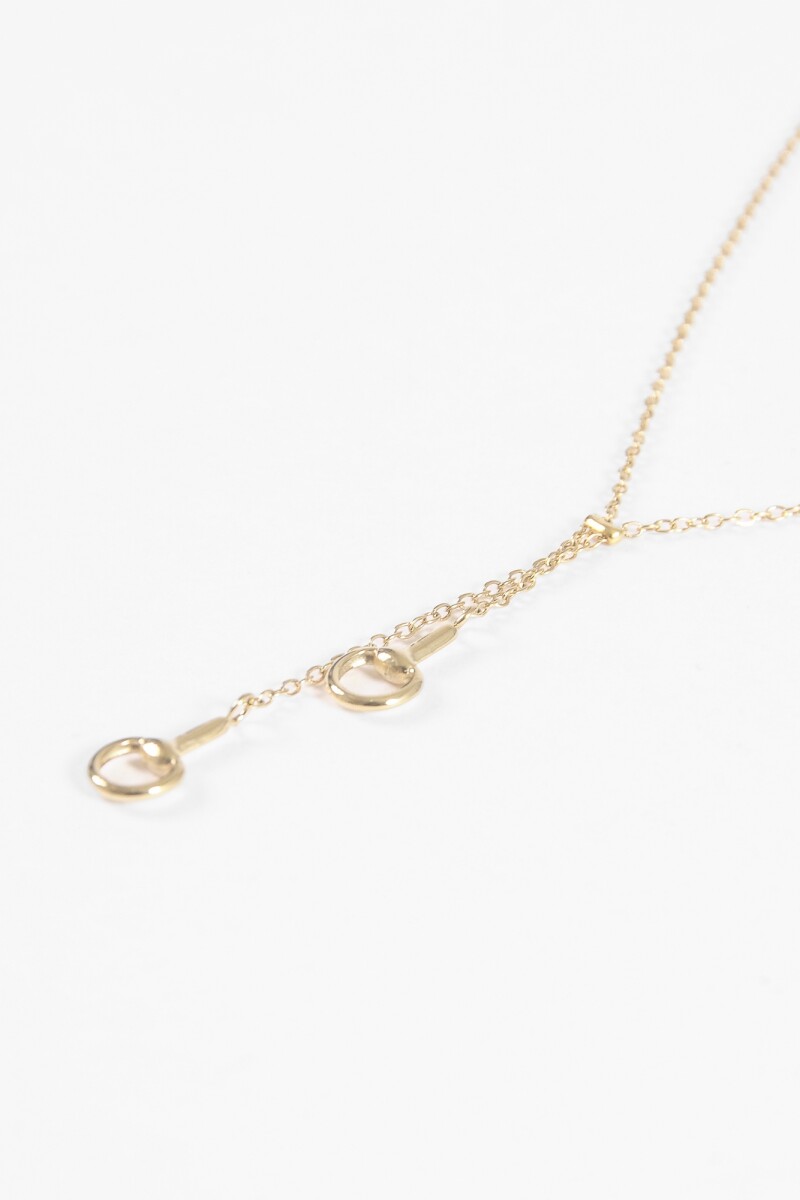 Collar acero con dije herradura dorado