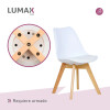 Silla Eames acolchonada con patas de madera Silla Eames acolchonada con patas de madera