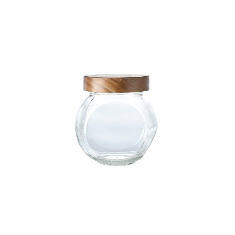 Frasco Galletero de Vidrio 650 ml con Tapa de Madera Selecta GALLETERO VIDRIO 650ML TAPA MADERA