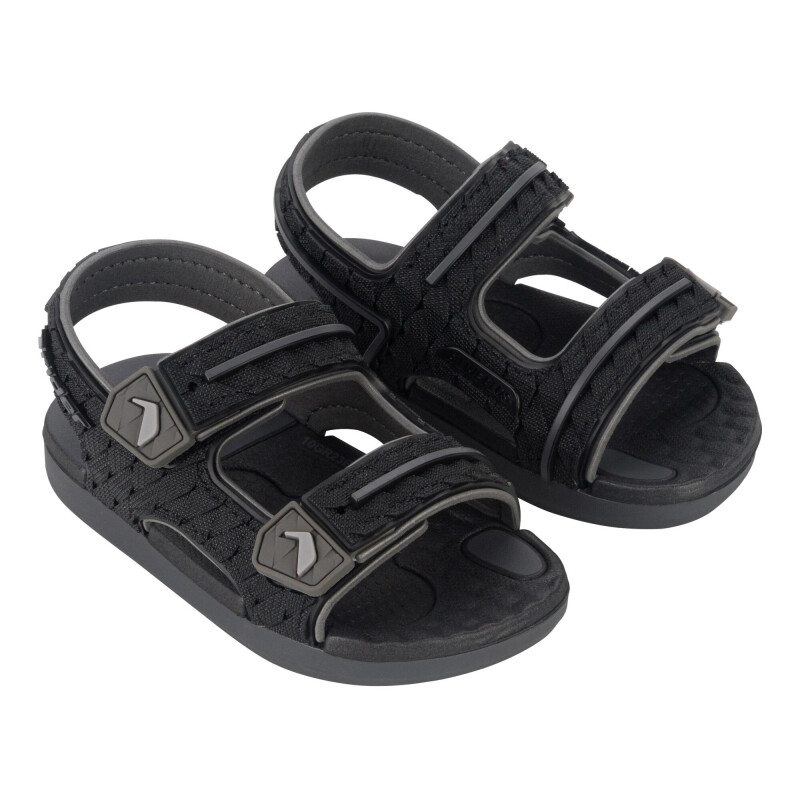 Sandalias Infantiles Rider Line Plus Kids Gris Oscuro - Negro