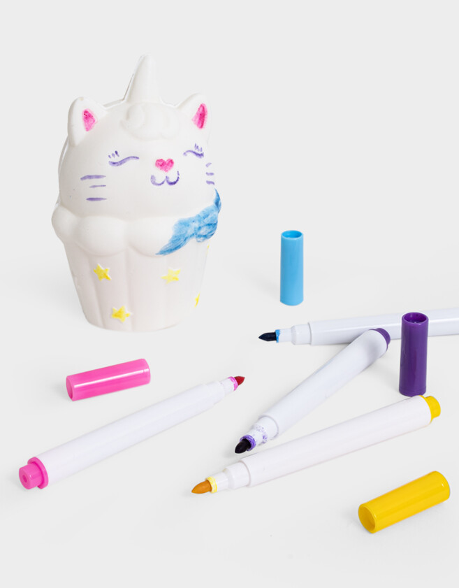 Lúdico Unicornio Squishy De Cupcake Para Colorear - Combinacion Multicolor