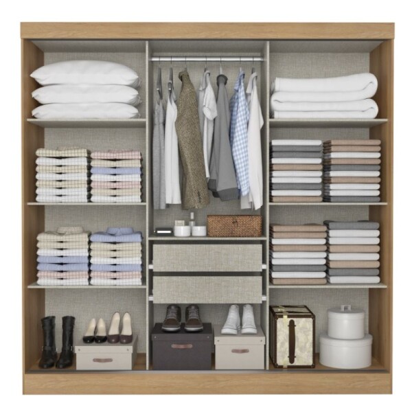 ROPERO 3 PUERTAS CORREDIZAS CON ESPEJO - CAPUCCINO/OFF WHITE O NEGRO ROPERO 3 PUERTAS CORREDIZAS CON ESPEJO - CAPUCCINO/OFF WHITE O NEGRO