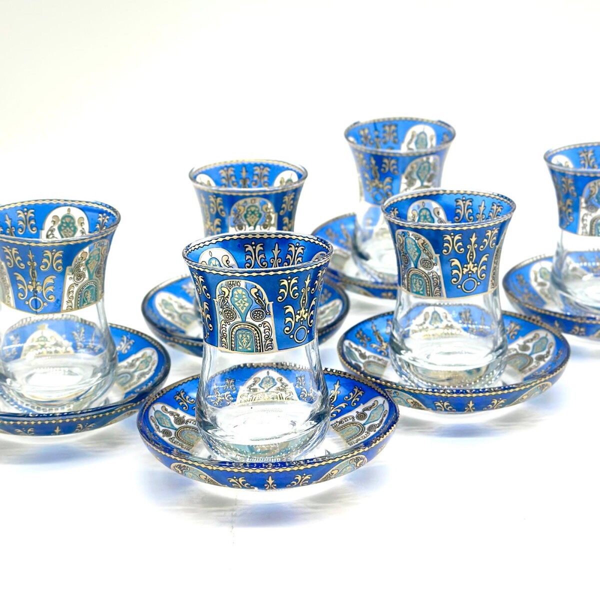 Juego de té vidrio color x6 - 4 
