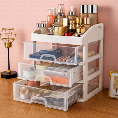 Organizador de Maquillaje Blanco IMBACK IBK-MAQ001 | 3 Cajones + Compartimentos | Diseño Compacto, Elegante y Multifunción Organizador de Maquillaje Blanco IMBACK IBK-MAQ001 | 3 Cajones + Compartimentos | Diseño Compacto, Elegante y Multifunción