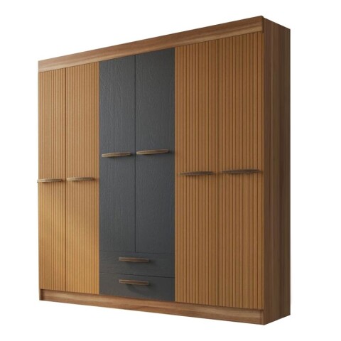 Ropero Artecas Mdp 6 Puertas 2 Cajones Y 12 Estantes Nogal/Grafito Ropero Artecas Mdp 6 Puertas 2 Cajones Y 12 Estantes Nogal/grafito