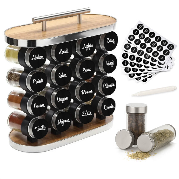 Especiero Para Condimentos Cocina 16 Frascos Organizador Acero Inoxidable Imback Especiero Para Condimentos Cocina 16 Frascos Organizador Acero Inoxidable Imback